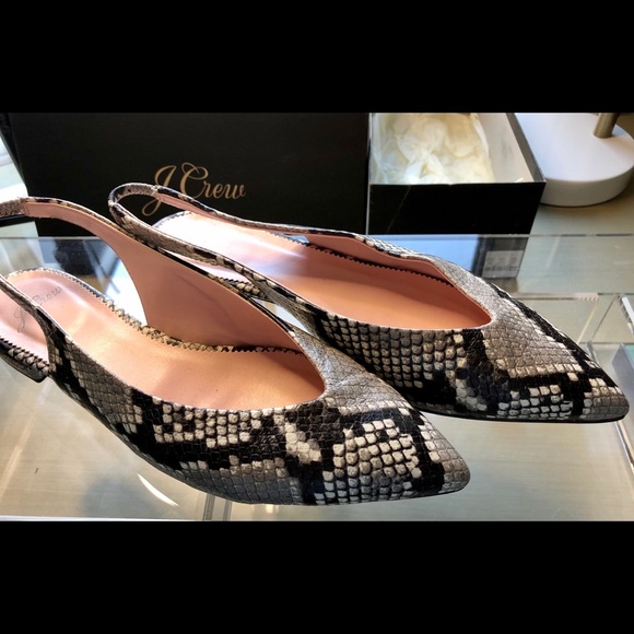 J.Crew V-shaped slingback, printed leopard leather - Picture 3 of 4